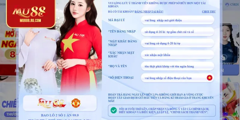 Hướng dẫn đăng ký MU88 dành cho người mới