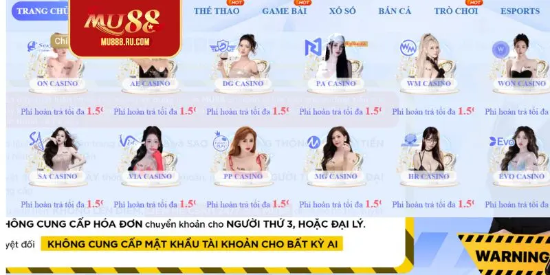 Tìm hiểu về chuyên mục casino MU88